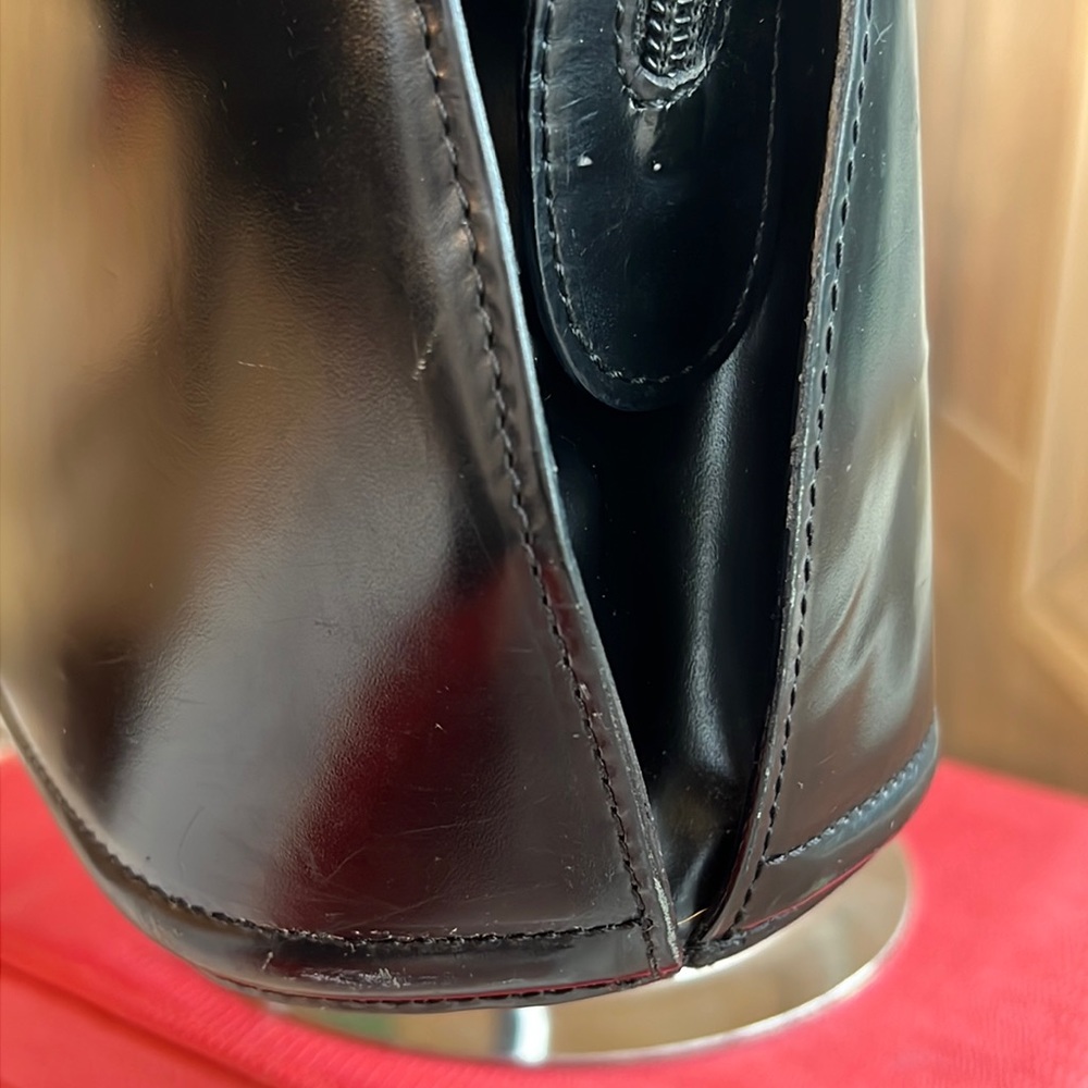 Bally vintage, black leather bag with gold BB logo - Picture 12 of 17